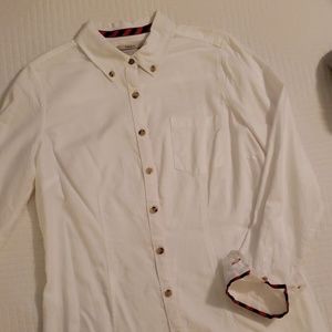 GH Bass white fitted collar shirt